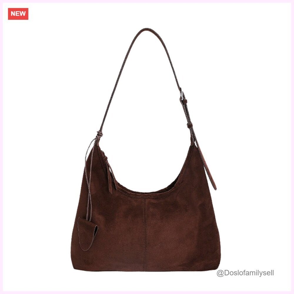 Soft Slouchy Hobo Bag Faux Suede Tote Vintage Boho Chic Large Capacity Work